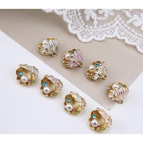 New handmade 20pcs/lot color shell/scallop shape alloy charms diy jewelry earrings/necklace accessory