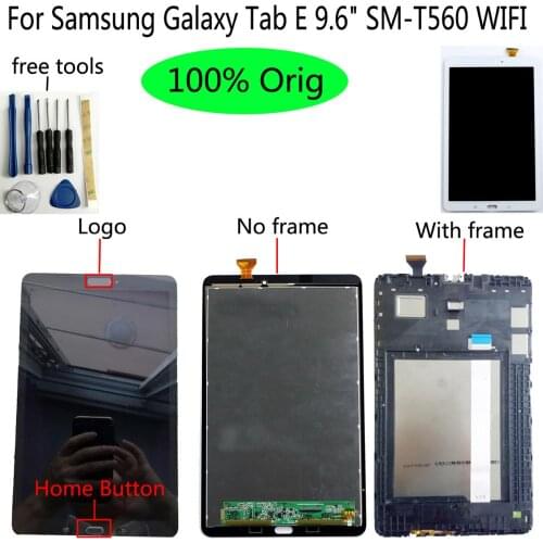 Shyueda Original For Samsung Galaxy Tab E 9.6" SM-T560 T561 LCD Display Touch Screen Digitizer + Frame