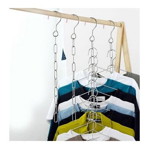 Stainless Steel Clothes Market Shop Display Hanging Chain Hooks With Ring Hanger Household Tools