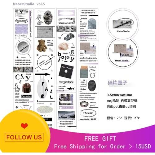 Loop Size Maoer Journal Tape Fragment Bright Pet Release Washi Text