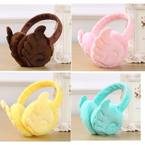 Cute Wing Plush Female Winter Earmuff Warm Ear Muffs Headphones Girls Earmuffs Fur Earphone Ear Warmers Protector Gift for Kids