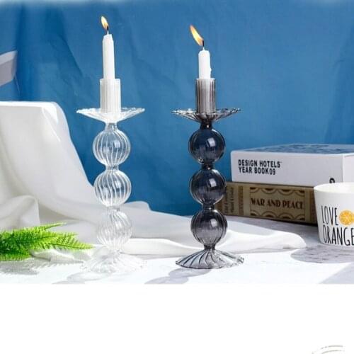 Glass Candleholder Candlestick Home Restaurant Desktop Decorations Vessel Ornaments Wedding Decoration Table Centerpiece
