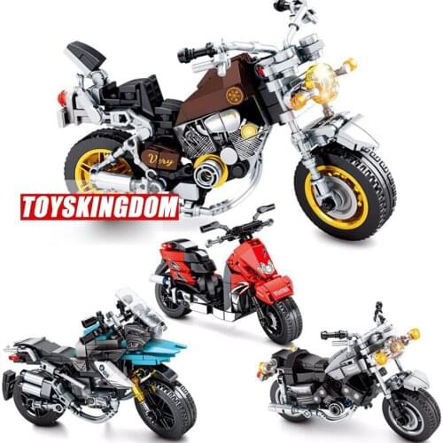 Technical famous brand motorcycle BM R 1200 GS yamahas max virago model moc building block vespa bricks toys collection