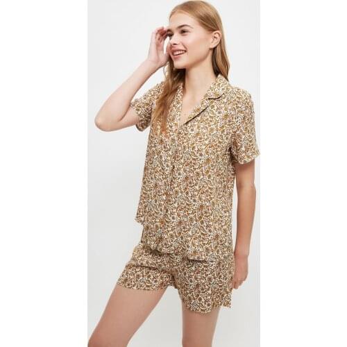 Trendyol Flower Pattern Woven Pajamas set THMSS21PT1534