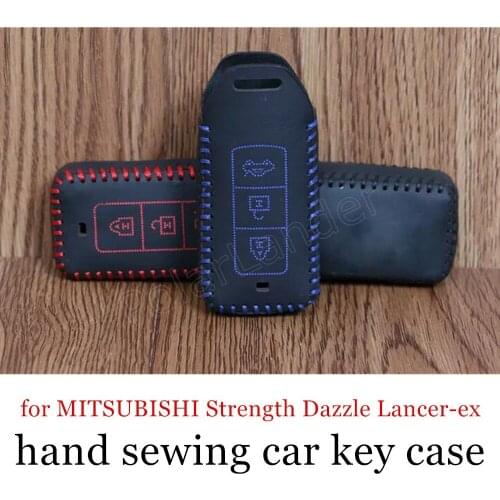Only Red fit for MITSUBISHI Strength Dazzle Lancerex Lancer(2008) Evolution(2008) genuine leather Hand sewing car key case new