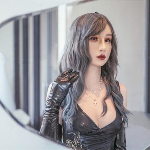 KnowU Crossdresser HEBE Permanent Makeup Femalemask with D Cup Fake Boobs Transgender Sissy Breast Forms Drag Queen DMS