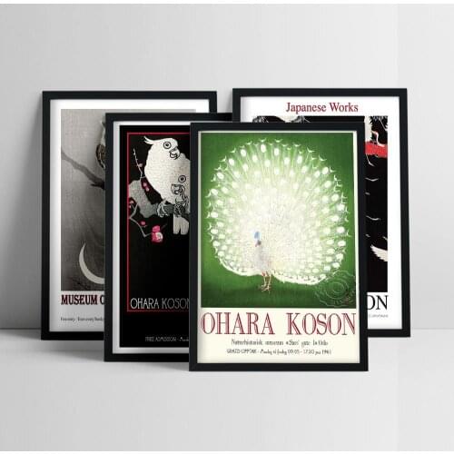 Ohara Koson Japanese Ukyio-e Art Vintage Poster Peacock Animal Natural World Poster Classic Canvas Paintings Wall Art Home Decor