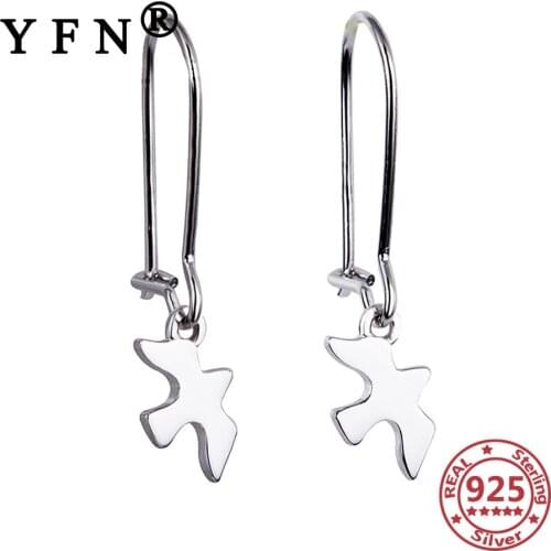YFN 925 Sterling Silver Bird Drop Earrings For Trendy Jewelry Gifts Silver 925 Jewelry Valentines Day Gifts Mothers Day Gifts