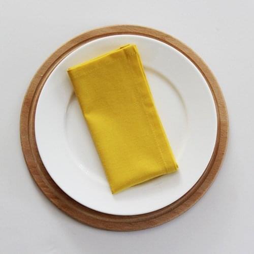 Ilanura Yellow 12 PCS Napkins Cotton Fabric Napkin Table Dinner Napkins Special Day Hand Made 40 CM X 40 CM