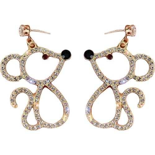 Girls Mouse Statement Earrings For Women Cartoon Animal Dog Paw Gold Stud Earrings Baby Birthday Gift