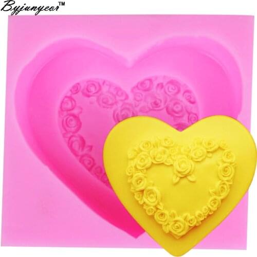 S039 1PCS Heart Love Rose UV Resin Silicone Mold Fondant Chocolate Candy Crystal Epoxy Clay Plaster Concrete Candle Soap Moulds