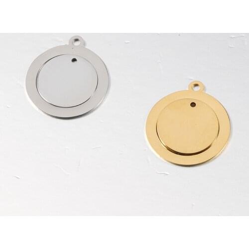 10 Sets Stainless Steel Mirror Polish Big and Small Round Circle Charms Pendants DIY Jewelry Making Accessories