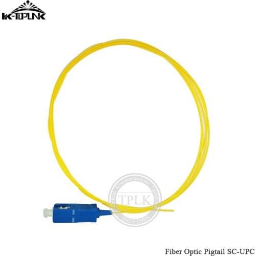 100pcs/Lot 1.5m SC UPC Pigtail Simplex Single Mode PLC Fiber Splitter Pigtail 0.9mm LSZH Yellow