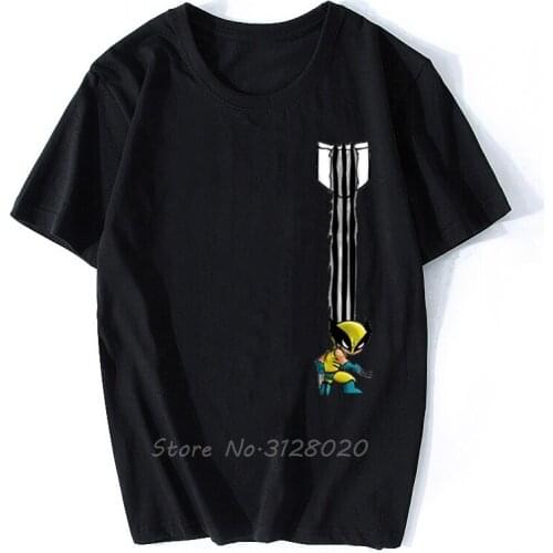 2020 Super Cool pocket design Clothing Wolverines T Shirt Men Guys casual T-Shirt Cartoon Figure Tshirt