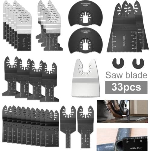 33Pcs Oscillating Tool Blades Quick Release Multitool Blades Universal Oscillating Saw Blades For Wood Plastics Metal Cutting