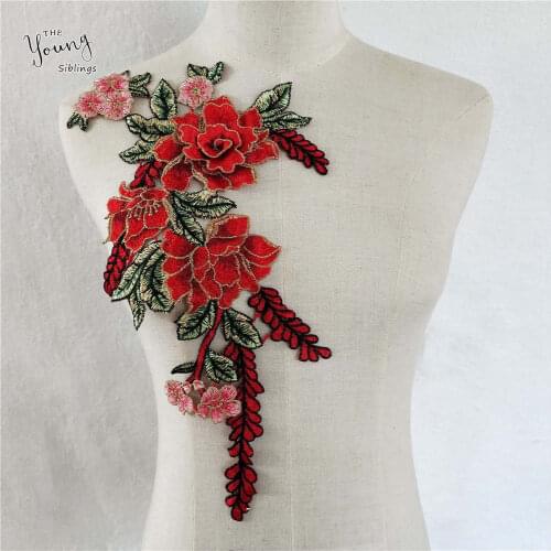 Embroidery Lace Collar 3D Flower Polyester Lace Fabric DIY Decorative Clothes Sewing Lace Accessories Accessories Scrapbook