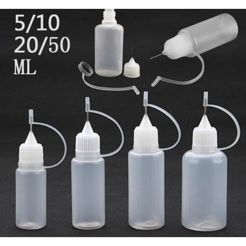 5Pcs 5/10/20/50Ml Glue Applicator Plastic Needle Squeeze Gluing Bottle Dies Scrapbooking Stamping Material Quilling Tool