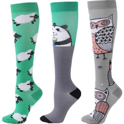 58 Styles Compression Socks Funny Golf Tube Graduated Medical Edema Varicose Veins Nursing Socks Outdoor Running Cycling Socks