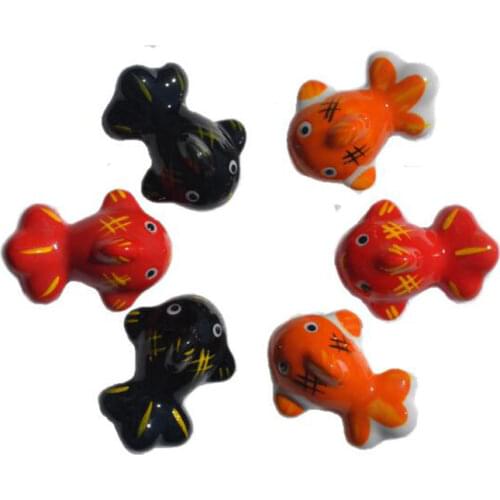 6pcs/set Japanese Style Ceramic Lucky Carp Chopstick Shelf Stand Chopstick Rack Cute Animal Chopstick Rest Holder Tableware