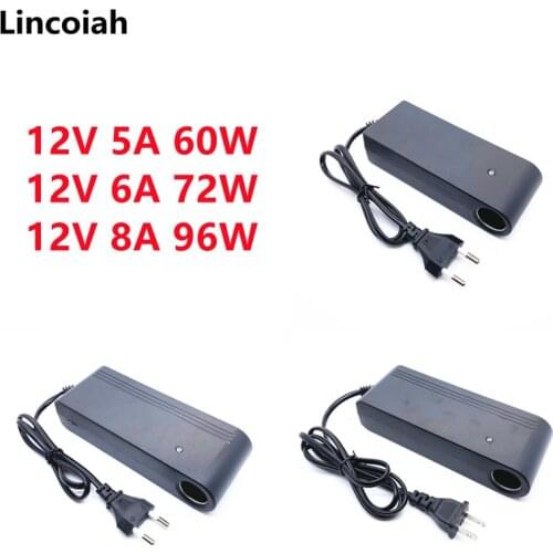 12V 5A 6A 8A Car Cigarette Lighter AC DC Adapter Inverter Power Supply 12 Volt For Car Refrigerator Air Pump Inflator
