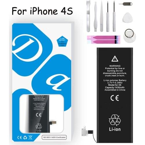 Original Capacity Battery 1430mAh for iPhone 4S 4GS Genuine Li-ion Mobile Phone Replacement For iPhone4S Batteries + Tools