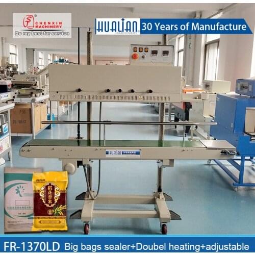 FR-1370 Big bag automatic Double heating sealing machine Kraft paper bag sealing machine 5kg 10kg packaging machine sealer