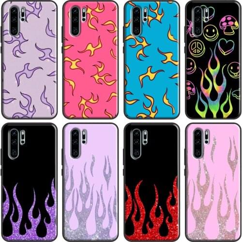 Purple Flames Fire Print Case For Huawei P30 P40 P20 Lite Pro Nova 5T P Smart 2019 Honor 10 Lite 20 9X 8X 8A 10i