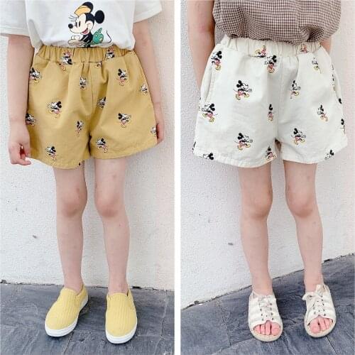 Kids Cotton Shorts Girls Cute Cartoon Mickey Mouse Shorts Toddler Boy Pants Summer Kawaii Shorts Hot Pants Boys Short Pants