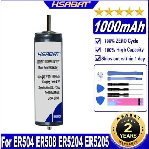 HSABAT ER504 ER508 ER5204 ER5205 ER5208 ER5210 1000mAh Ni-MH rechargeable Battery for electric shaver hair trimmer cutter clip