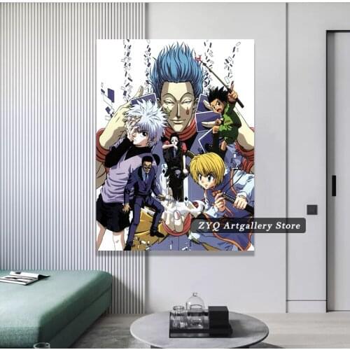 Hunter X Hunter Poster Anime Neferpitou Gon Killua Fight Art Print Canvas Paintings For Living Room For Morden