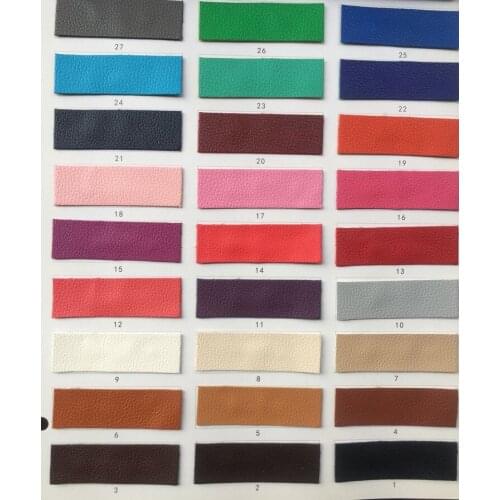 Synthetic PU backing and face same color Litchi embossed leather material 855