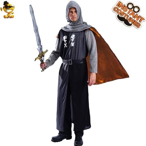 New Design Adult Medieval Knight Costume Carnival Mens Performance Hero Cool Knight Clothing Warrior Outfits For Halloween