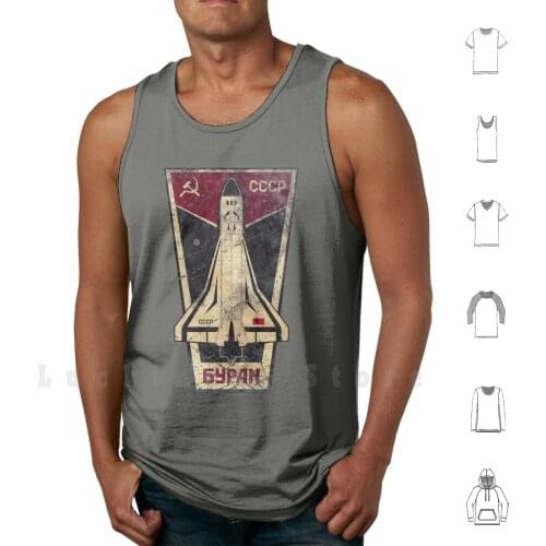 Bypah Space Shuttle V6 tank tops vest sleeveless Russia Communism Space Space Shuttle Rocket Universe