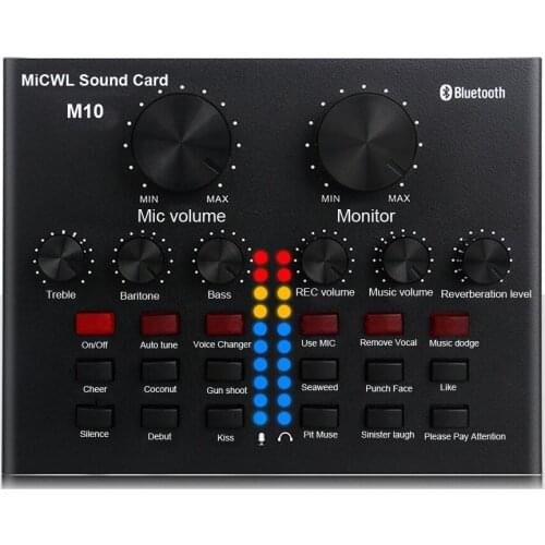 MiCWL Pro Computer PC Laptop Live Recording Mixer Audio Sound Card USB Cable