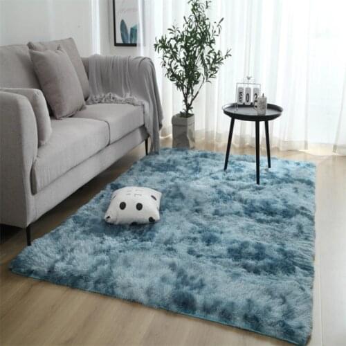 Thick Dyeing Plush Soft Carpet for Living Room Fluffy Window Beside Area Rugs Moden Wool Sheepskin Faux Fur Anti-slip Floor Mats