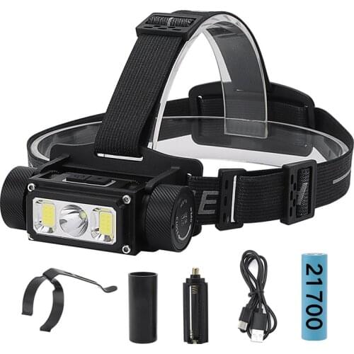 5000LM Super Bright L2 COB LED Headlamp Flashlight Type-C USB Rechargeable Lantern Waterproof Portable Camping Head Torch Light