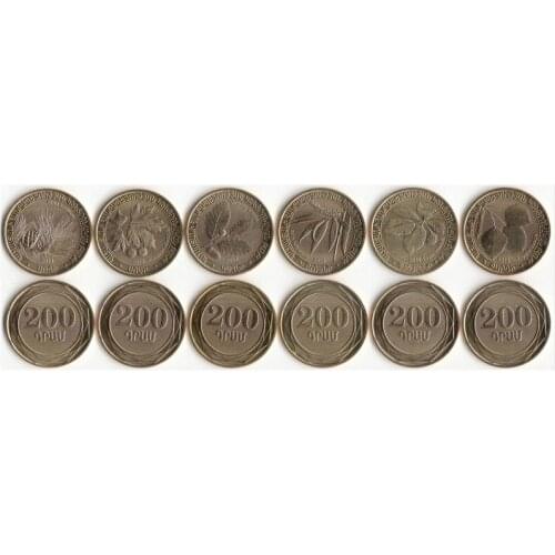 Armenia 200 Dram 6 Pieces Set Coins Asia New Original Coin Unc Collectible Edition Real Rare Commemorative 2014 Edition