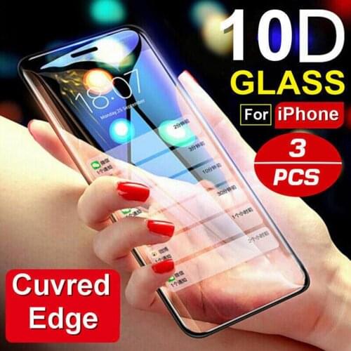 New 1/2/3Pcs 10D Curved Full Tempered Glass Screen Protector for iPhone X XS XR