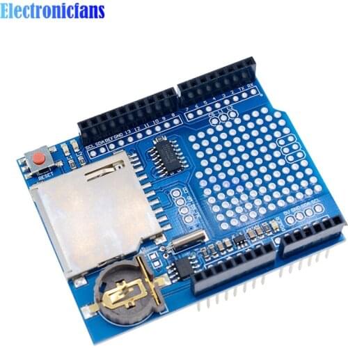 New Data Module Logging Shield SD Card Data Recorder Shield V1.0 For Arduino SD Card Hot