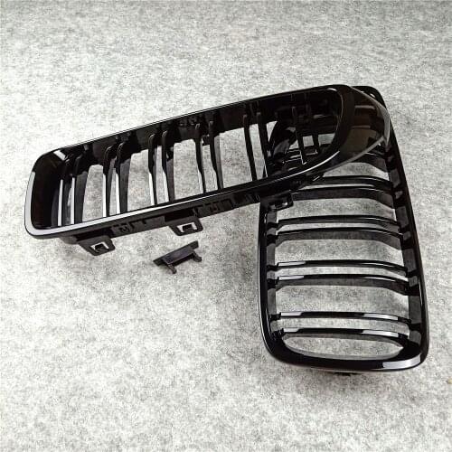 One Pair 2013-2018 4 Series ABS Gloosy Black Dual Line Front Grills with M 4 LOGO for Bmw F32 F33 F36 F82 Car Accessories Grills