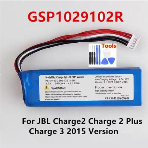 Original GSP1029102R 6000mAh Replacement Battery For JBL Charge 2 Plus Charge 2+ charge 3 2015 Version P763098 Batteries + Tools