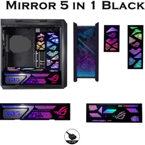 MOD PC Case Panel RGB Lighting Board Backplate For Asus ROG Strix Helios Case,Support M/B SYNC,5V ARGB UV Mirror Customization