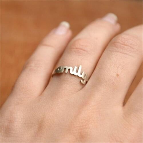 Personalized 925 Sterling Silver Name Ring DIY Letter Ring 925 Silver Jewelry Customize Birthday/Lovers/ Mothers Day Gift