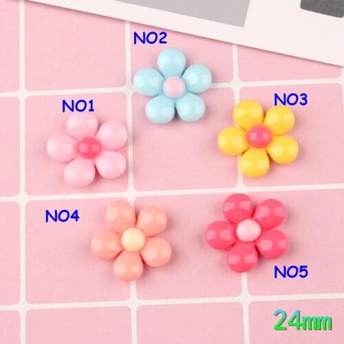Five petal flower DIY resin accessories hair accessories hair rope material mobile phone shell DIY decoration accessories
