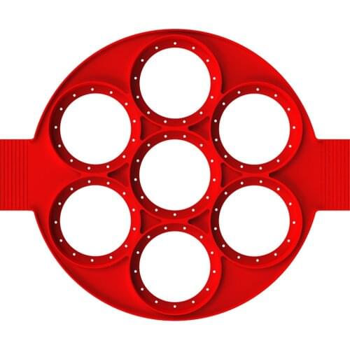 Silicone Pancake Maker Multiple Shapes 7 Holes Nonstick Baking Mold Ring Fried Egg Molds for Family Cooking Kitchenware Gadgets