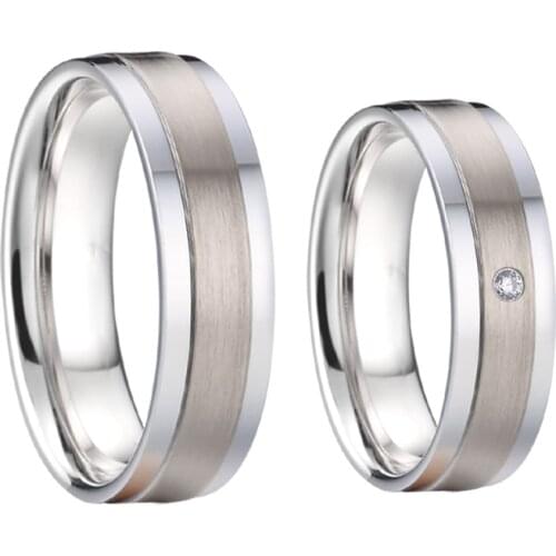 High Quality Western Lovers Alliance couple wedding rings for men and women titanium stainless steel finger ring jewelry 6mm
