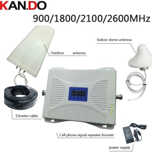 300sq meter cover 2G 3G 4G booster 900 1800 2100 2600mhz Mobile Phone Signal booster 2G 3G 4G LTE Repeater GSM DCS WCDMA 4G LTE