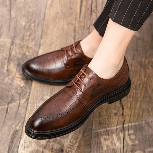 WOSHI Mens Leather Shoes
