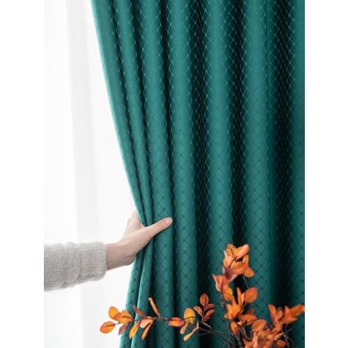 Custom Made 95% Shading Rate Blackout Curtains Luxury Solid Color Check Style Curtain for Living Room Better Insulation Cortinas