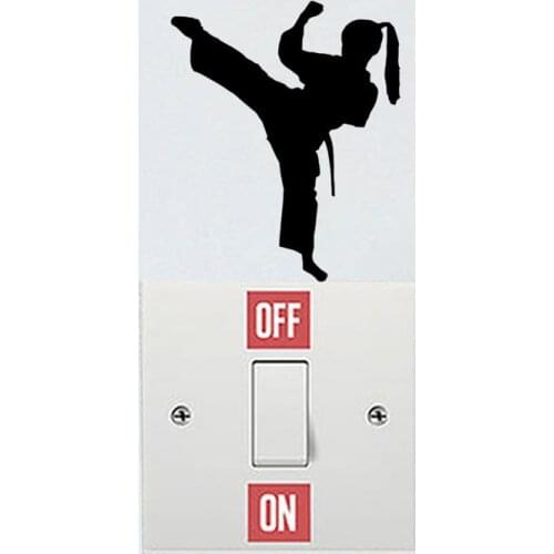 Silhouette Karate Female Sports Fashion Home Decor Wall Sticker Switch Decal 6SS0241